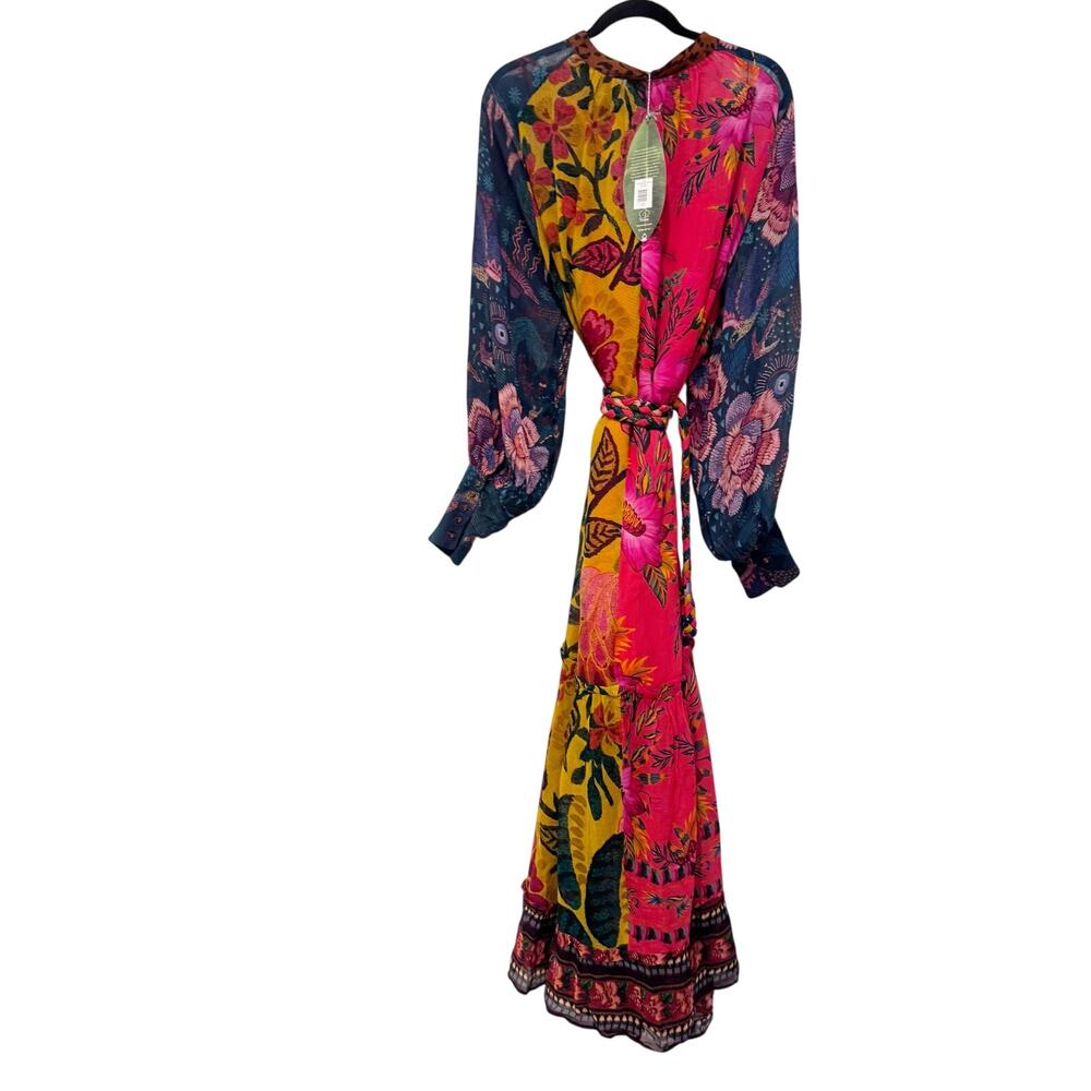 Farm Rio Mixed Prints Button Down Maxi Dress Long Sleeve Multicolor Size L NWT - Picture 8 of 13